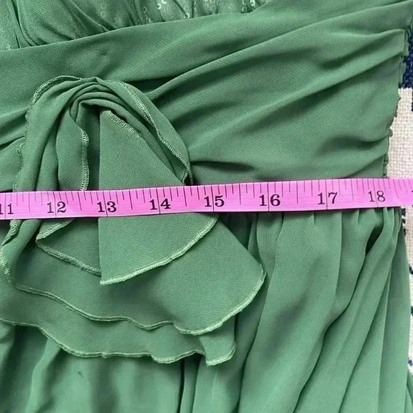 ❤️Host Picks❤️[18W]Alfred  Angelo Bridal Strapless Chiffon Maxi Dress/Gown Green - Picture 6 of 9